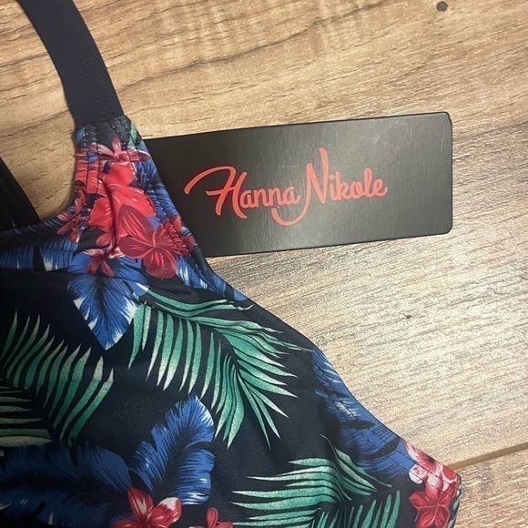 NWT - Hanna Nikole 2 Pieces Athletic Tankini Swimsuits with Shorts Sz 16W - Picture 2 of 10